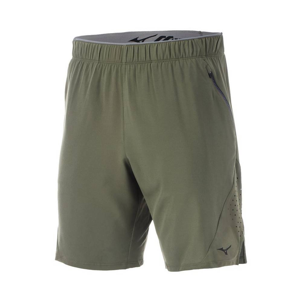 Mens Mizuno Alpha 9" Running Shorts Green Philippines (OWEBJD814)